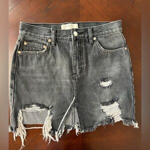 We The Free Charcoal Denim Skirt